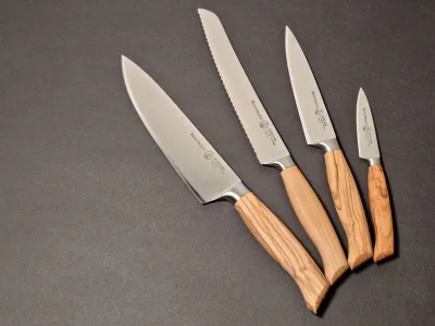 Messermeister Oliva Luxe 4 veitsen setti aloittelijoille | Knives Studio