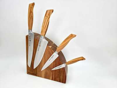 Messermeister Oliva Luxe 4 knives set with magnetic knife block