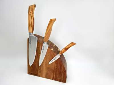 Messermeister Oliva Luxe 3 knives set with magnetic knife block