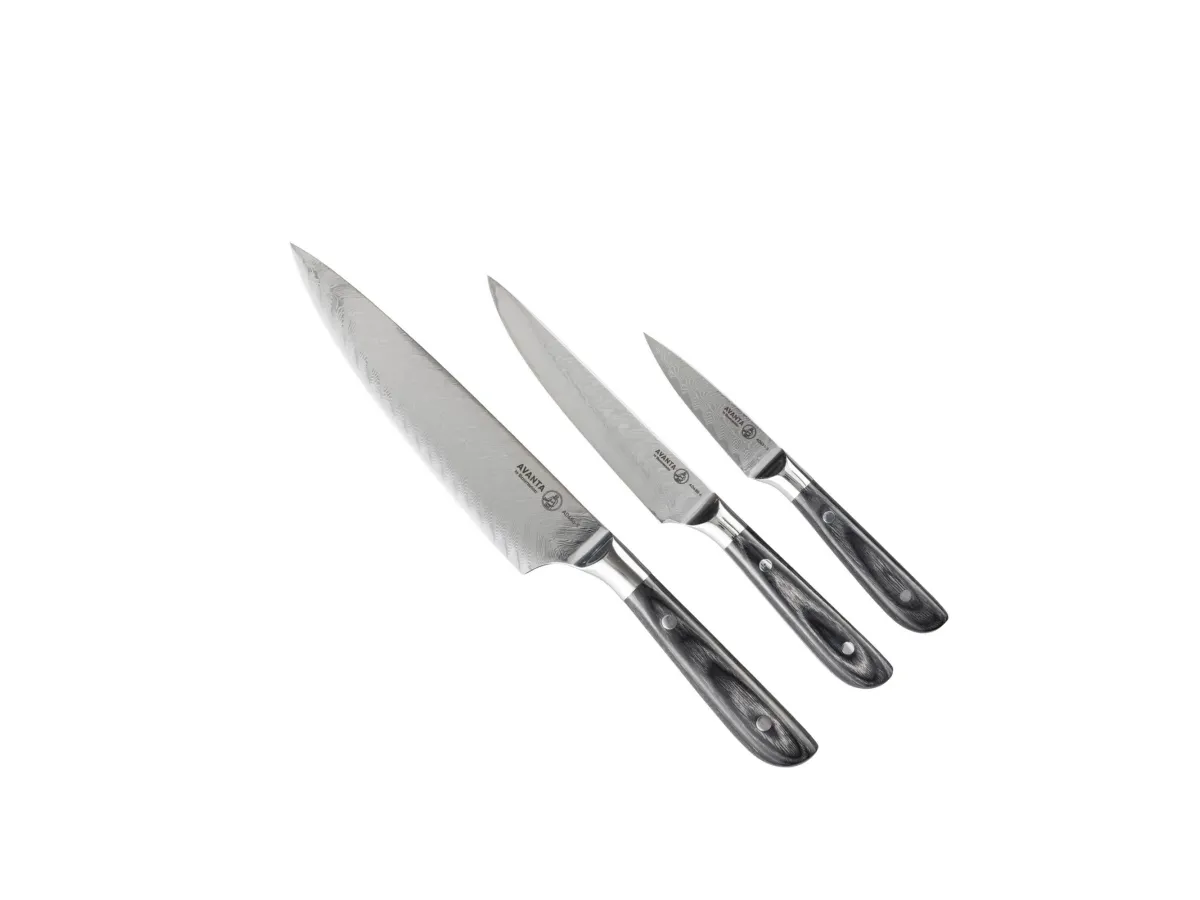 Messermeister Avanta Damascus Σετ Μαχαιριών 3 Τεμαχίων | Knives Studio