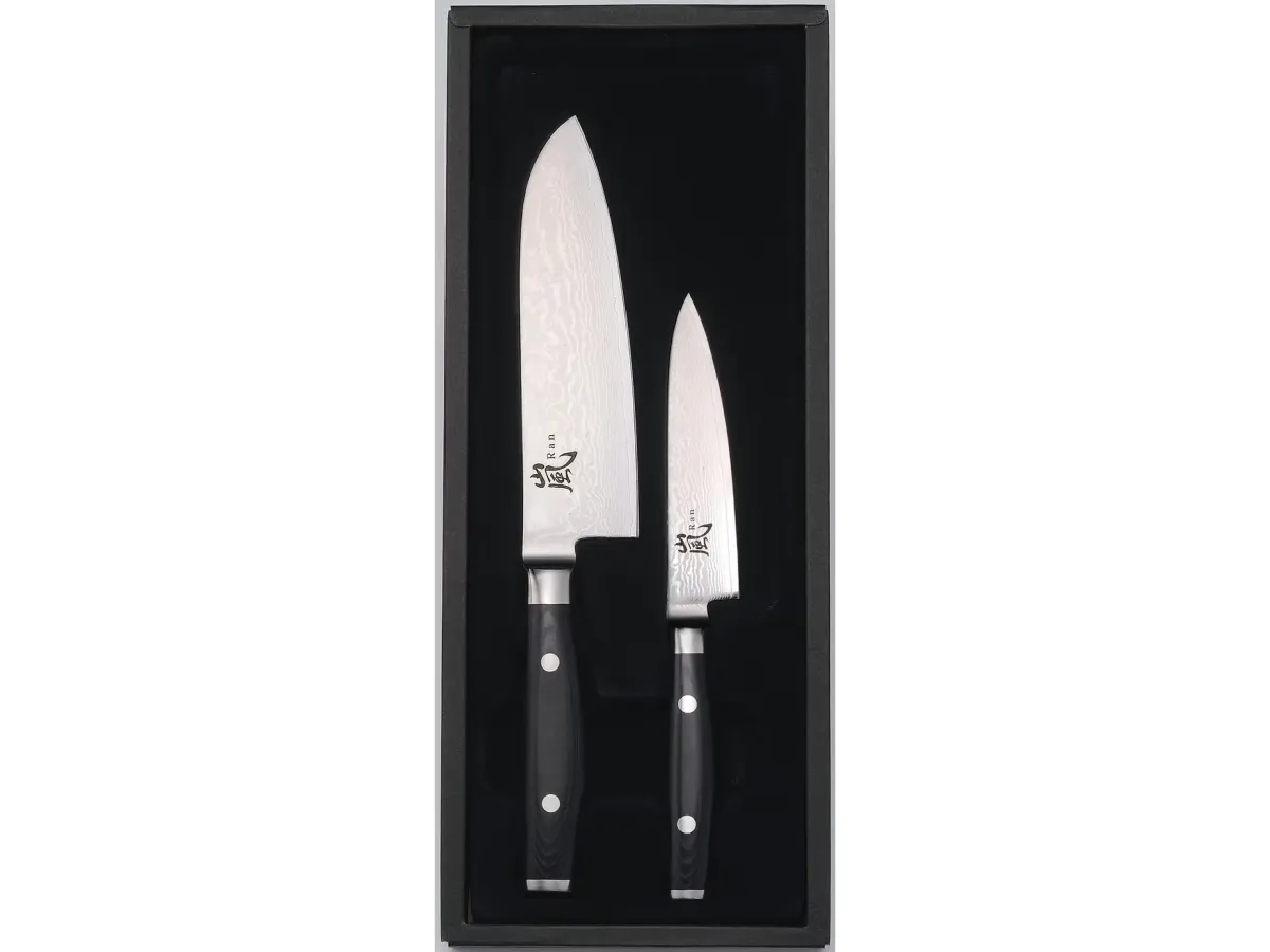 Yaxell Ran Conjunto 2 Facas: Santoku 16,5 cm + Universal 12 cm