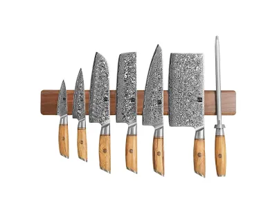 Barra Magnética para Cuchillos Xinzuo de Madera de Nogal 50 cm