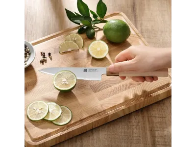 Xinzuo PM8M Zhen sorozat univerzális kés 140 mm (5,5”) – Aogami No 2, 3 rétegű