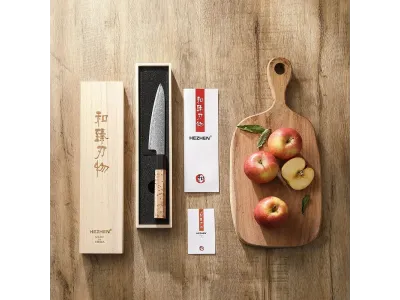 Univerzalni nož Hezhen PM8B Retro Series 134 mm (5.3”) – Aogami No 2, Damask