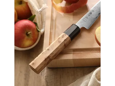 Hezhen PM8B Retro Series Universalkniv 134 mm (5.3”) – Aogami No 2, Damaskus