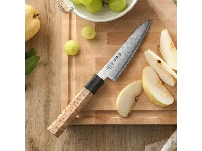 Hezhen PM8B Retro Series Universalus Peilis 134 mm (5.3”) – Aogami No 2, Damaskas