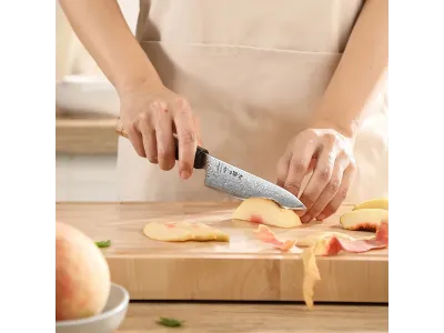 Μαχαίρι Γενικής Χρήσης Hezhen PM8B Retro Series 134 mm (5.3”) – Aogami No 2, Damascus