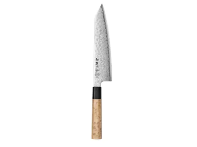 Nůž Bunka Hezhen PM8B Retro Series 215 mm (8,5”) – Aogami No 2, Damašková ocel