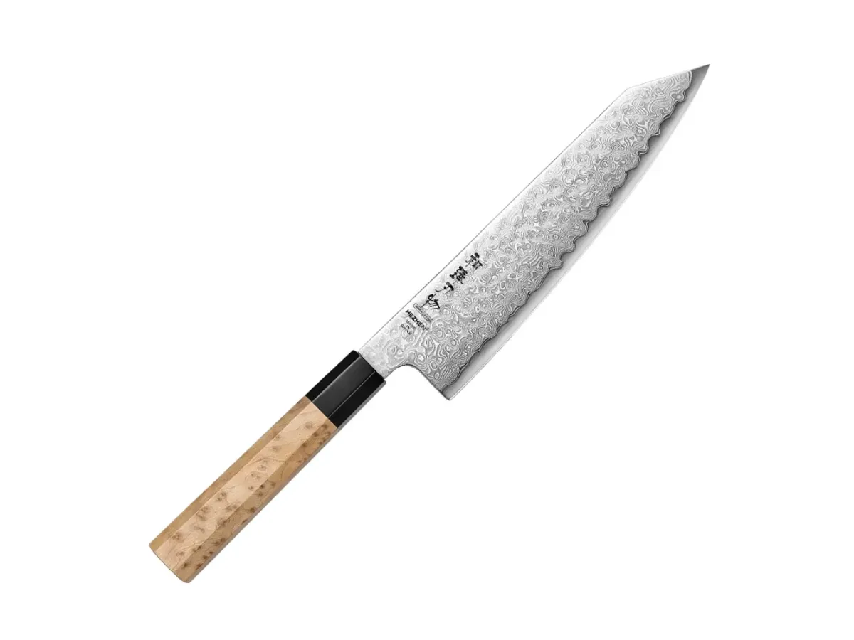 Nůž Bunka Hezhen PM8B Retro Series 215 mm (8,5”) – Aogami No 2, Damašková ocel