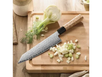 Μαχαίρι Hezhen PM8B Retro Series Bunka 215 mm (8,5”) – Aogami No 2, Damascus