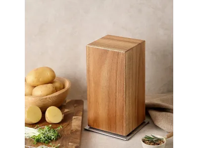 Besisukantis magnetinis peilių stovas Hezhen (Akacija) | Knives Studio